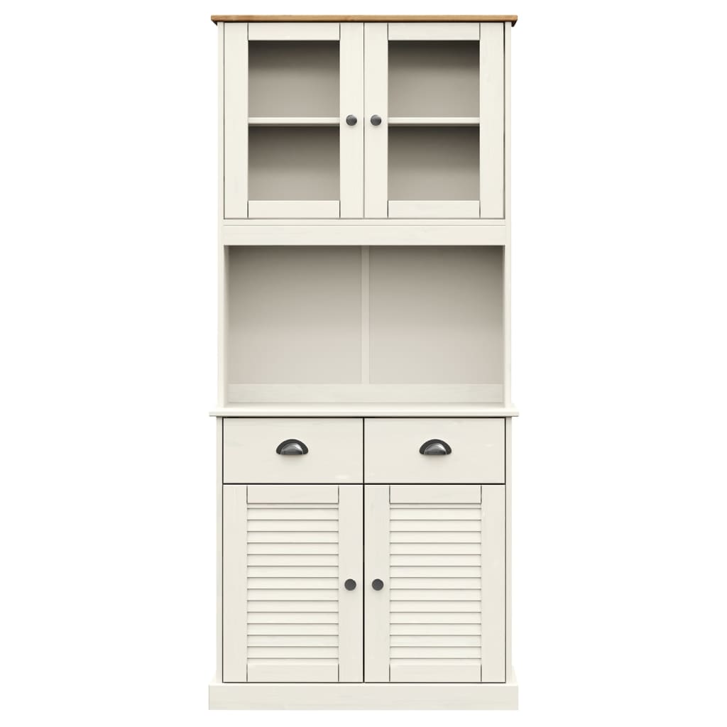 vidaXL Highboard VIGO Weiß 78x40x175 cm Massivholz Kiefer