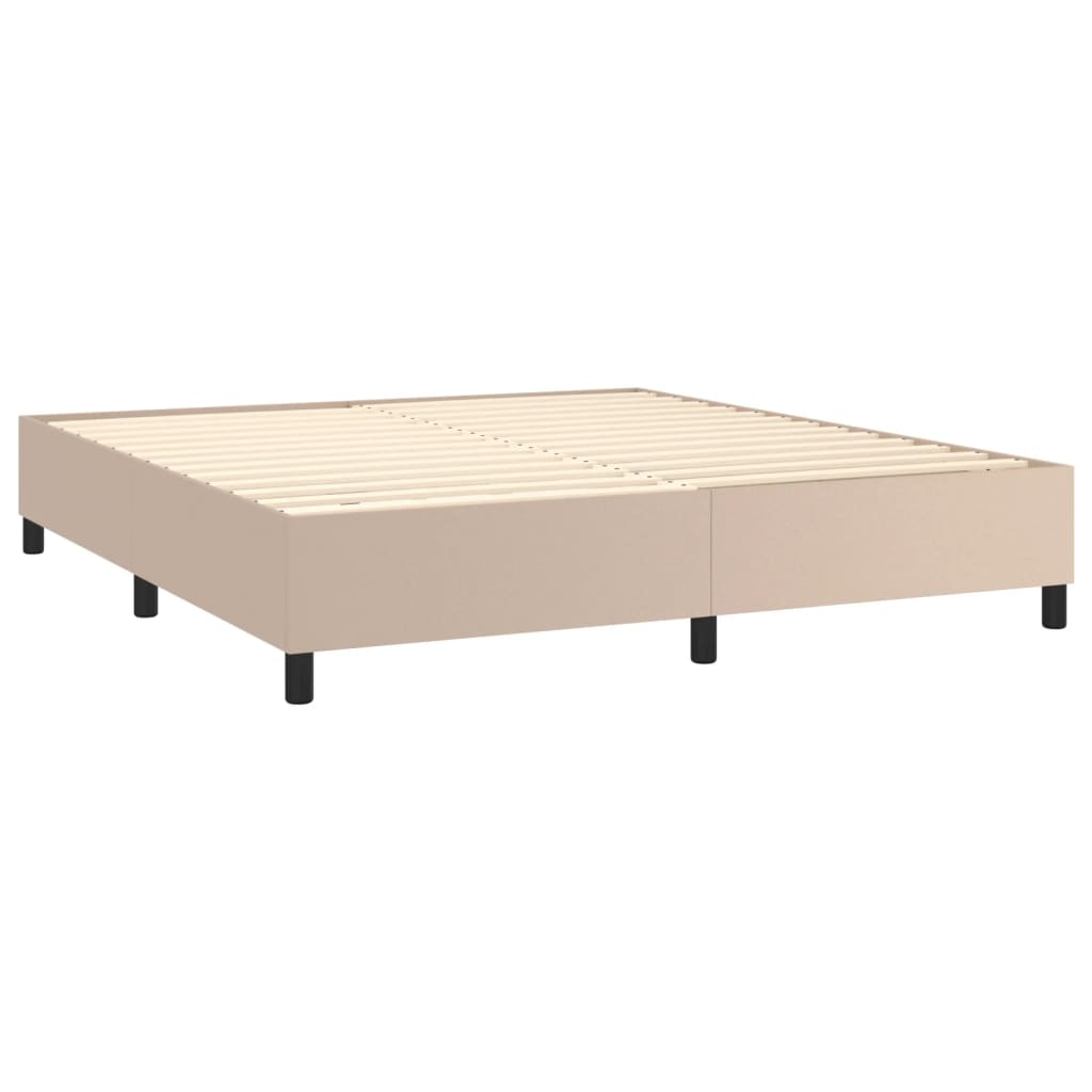 vidaXL Boxspringbett Matratze Cappuccino-Braun 160x200 cm Kunstleder