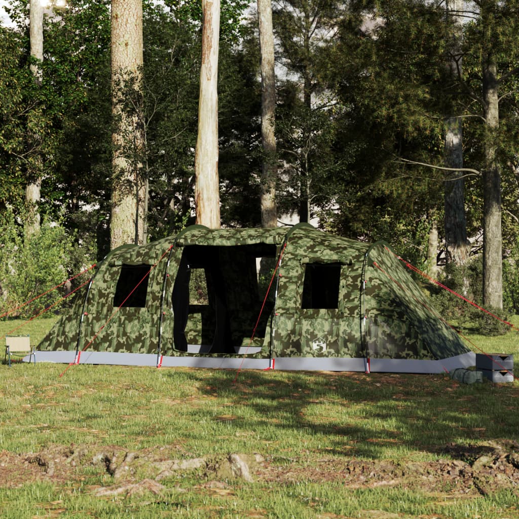 vidaXL Tunnel-Familienzelt 6 Personen Camouflage Wasserdicht