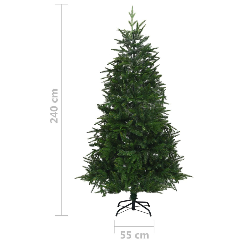 vidaXL Künstlicher Weihnachtsbaum mit LEDs & Kugeln Grün 240 cm PVC PE