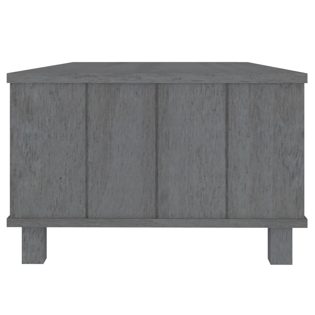 vidaXL Couchtisch HAMAR Dunkelgrau 100x55x35 cm Massivholz Kiefer