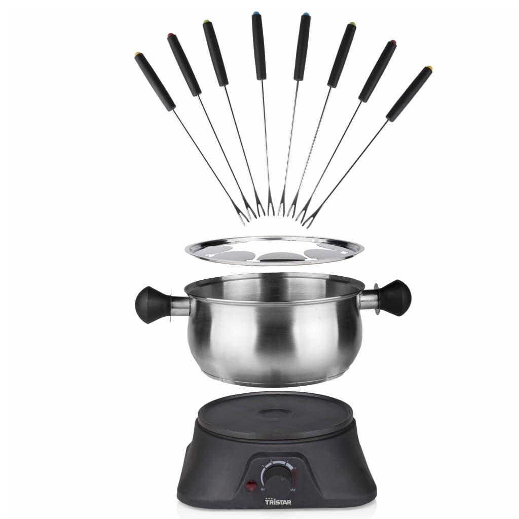 Tristar Familien-Fondue-Set 1400 W 1,3 L Edelstahl Silbern