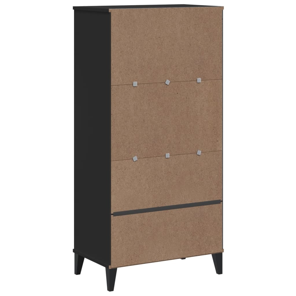 vidaXL Bücherschrank VIKEN Schwarz 60x35x123 cm Holzwerkstoff