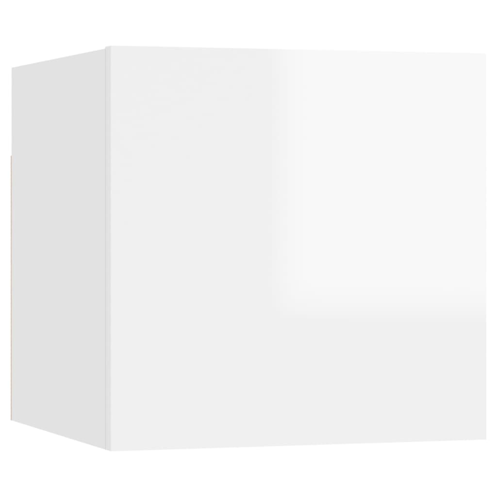 vidaXL Nachttisch Hochglanz-Weiß 30,5x30x30 cm Holzwerkstoff