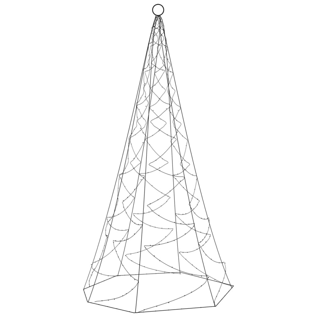 vidaXL LED-Weihnachtsbaum für Fahnenmast Blau 200 LEDs 180 cm