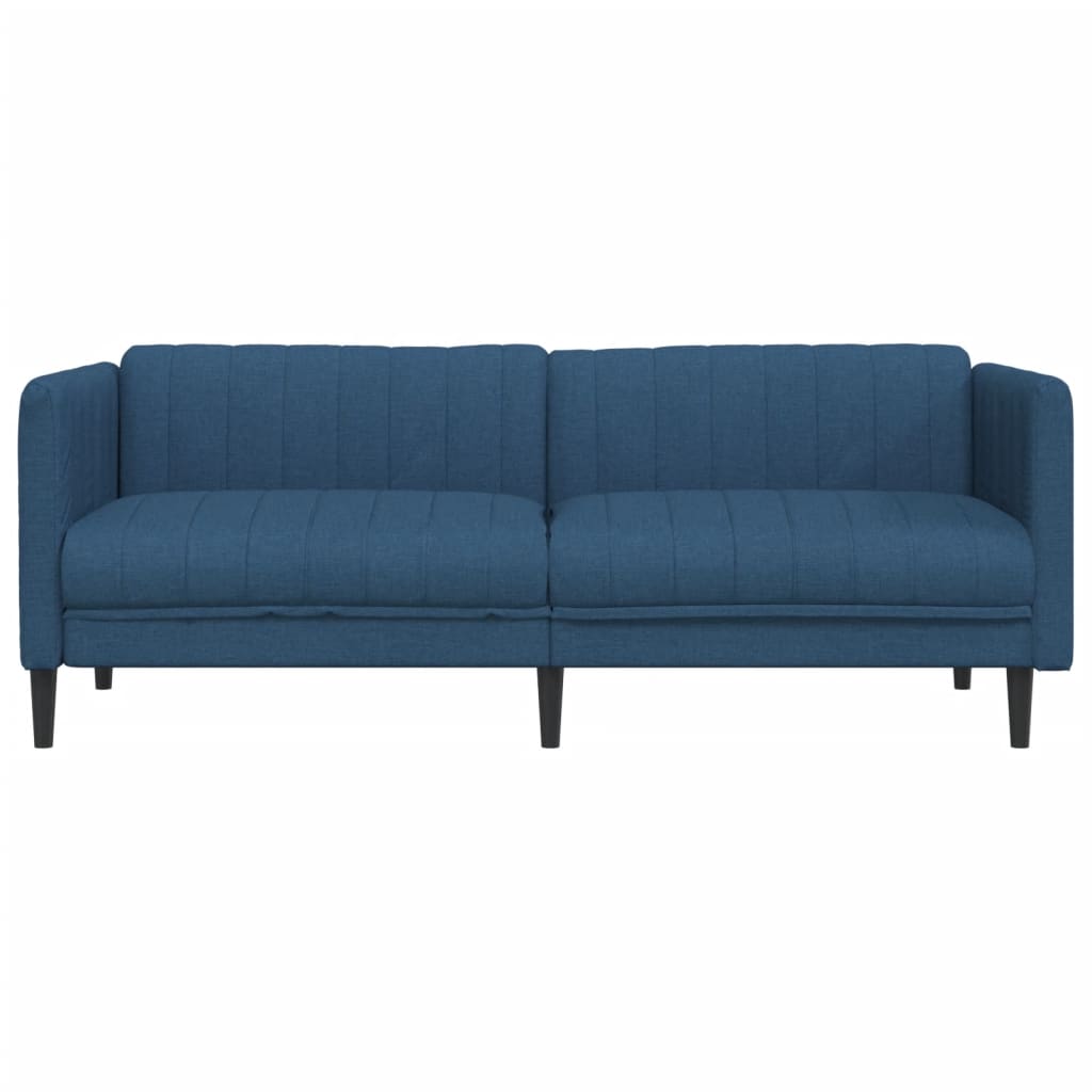 vidaXL Sofa 2-Sitzer Blau Stoff