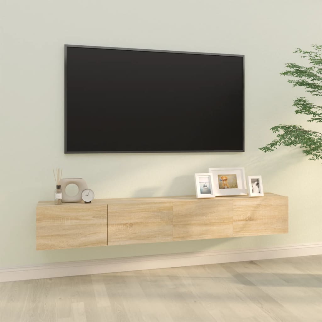 vidaXL TV-Wandschränke 2 Stk. Sonoma-Eiche 100x30x30 cm Holzwerkstoff