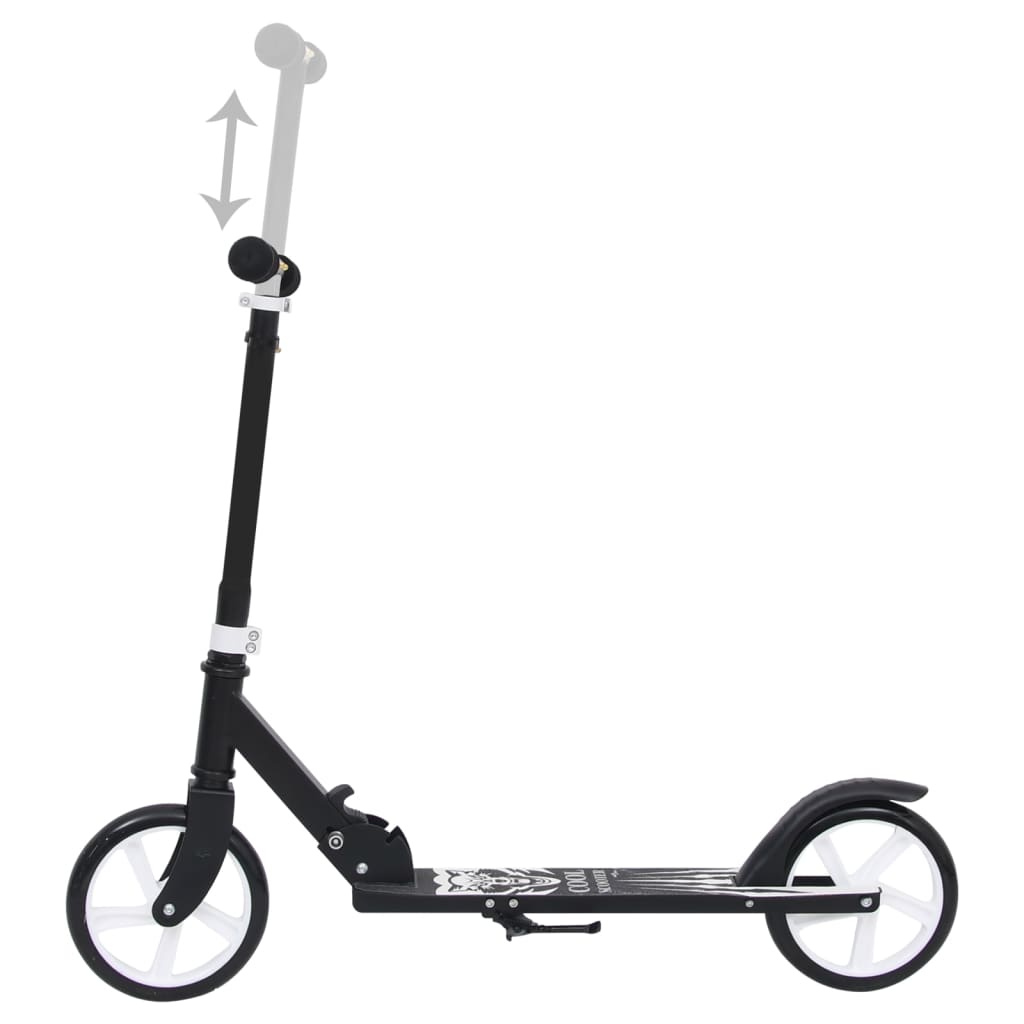 vidaXL 2-Rad-Kinderroller mit Verstellbarem Lenker Schwarz