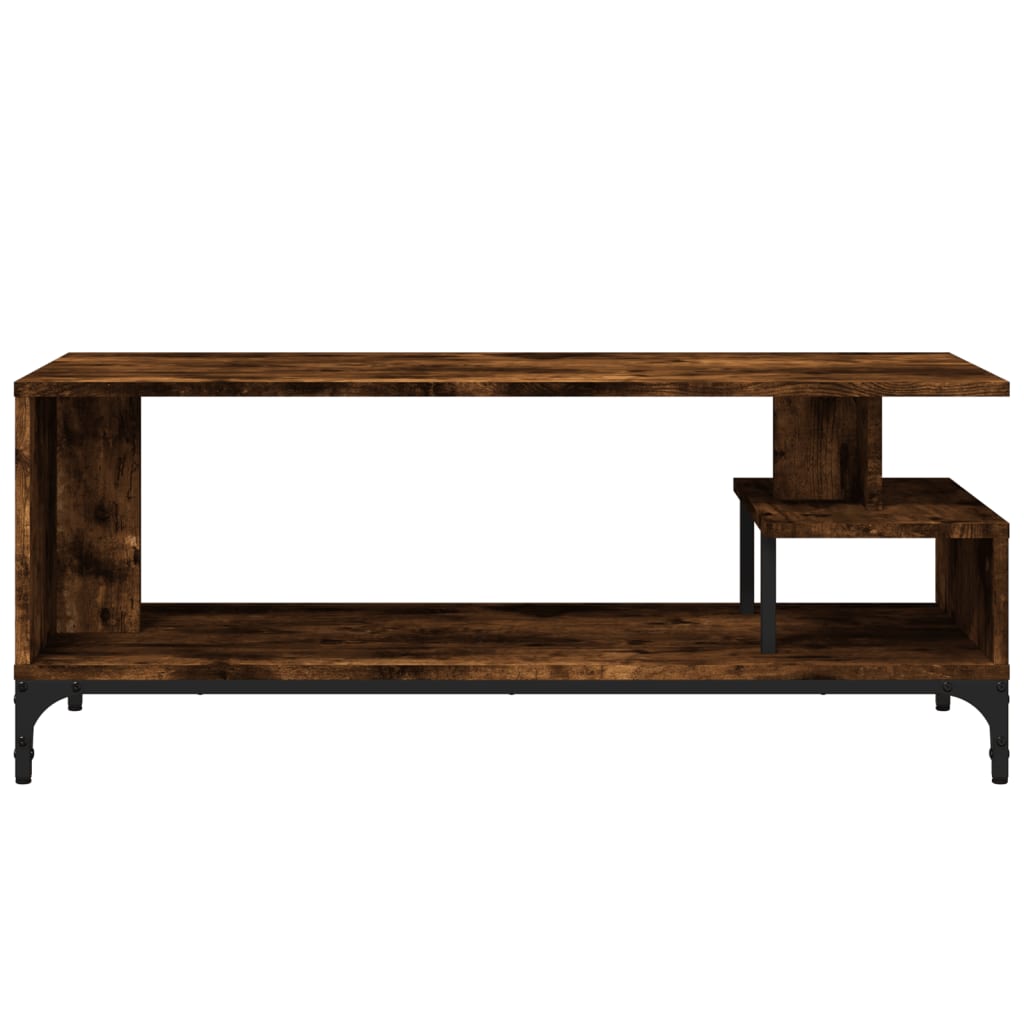 vidaXL TV-Schrank Räuchereiche 102x40x41 cm Holzwerkstoff und Stahl