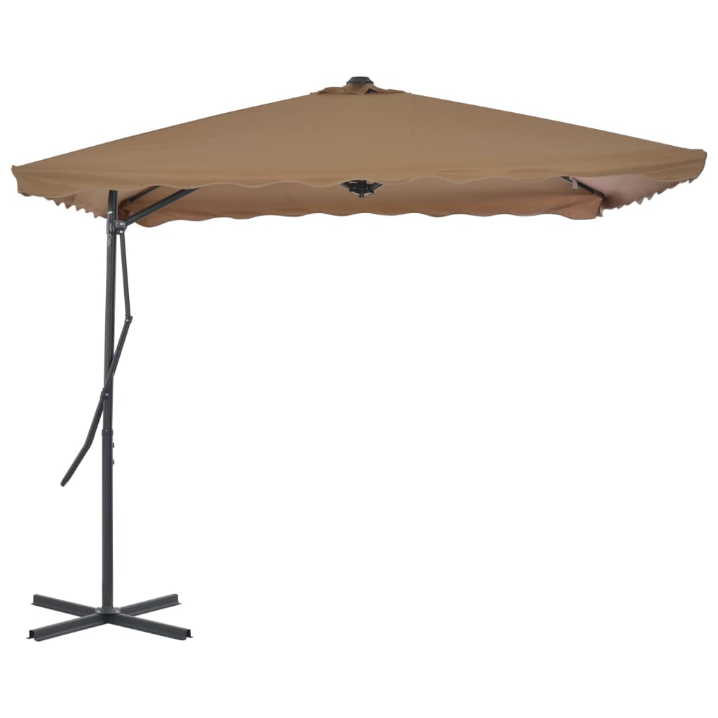 vidaXL Sonnenschirm mit Stahl-Mast 250x250 cm Taupe