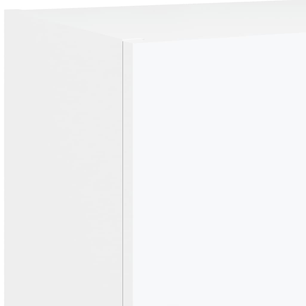 vidaXL 5-tlg. Wohnwand mit LED-Beleuchtung Weiß Holzwerkstoff
