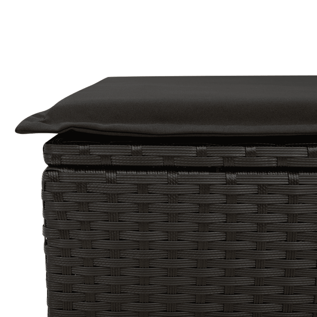 vidaXL 5-tlg. Garten-Essgruppe mit Kissen Schwarz Poly Rattan