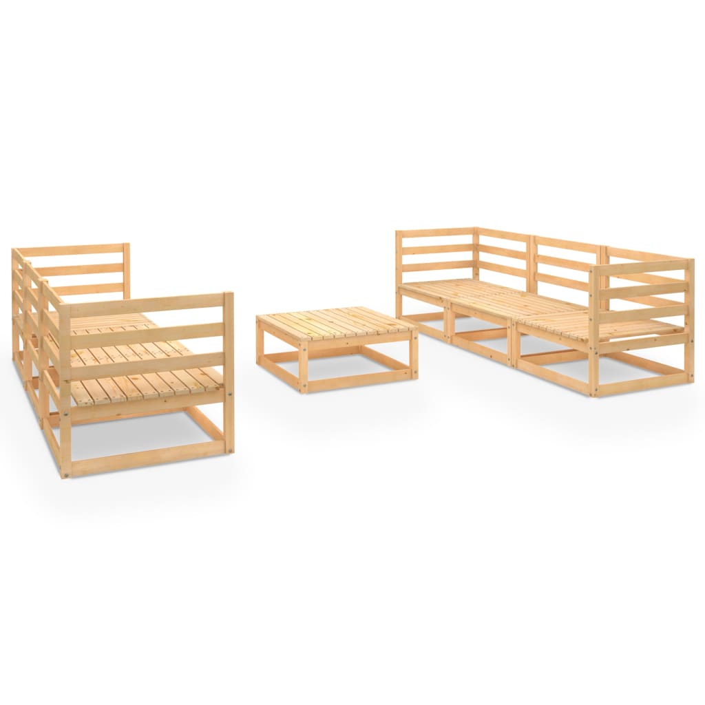 vidaXL 7-tlg. Garten-Lounge-Set Massivholz Kiefer