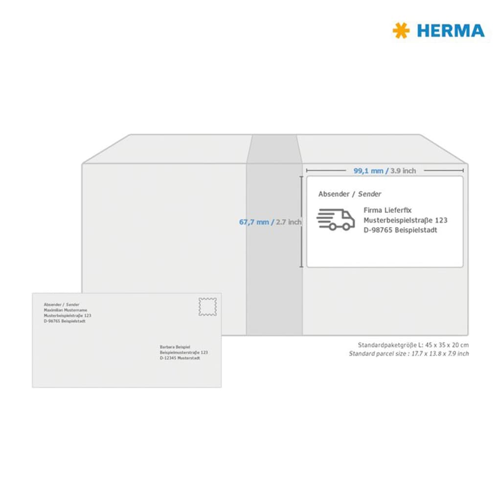 HERMA Adressetiketten Permanent Haftend A4 99,1x67,7 mm 100 Blätter