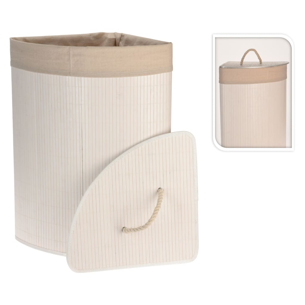 Bathroom Solutions Eck-Wäschekorb Bambus Weiß