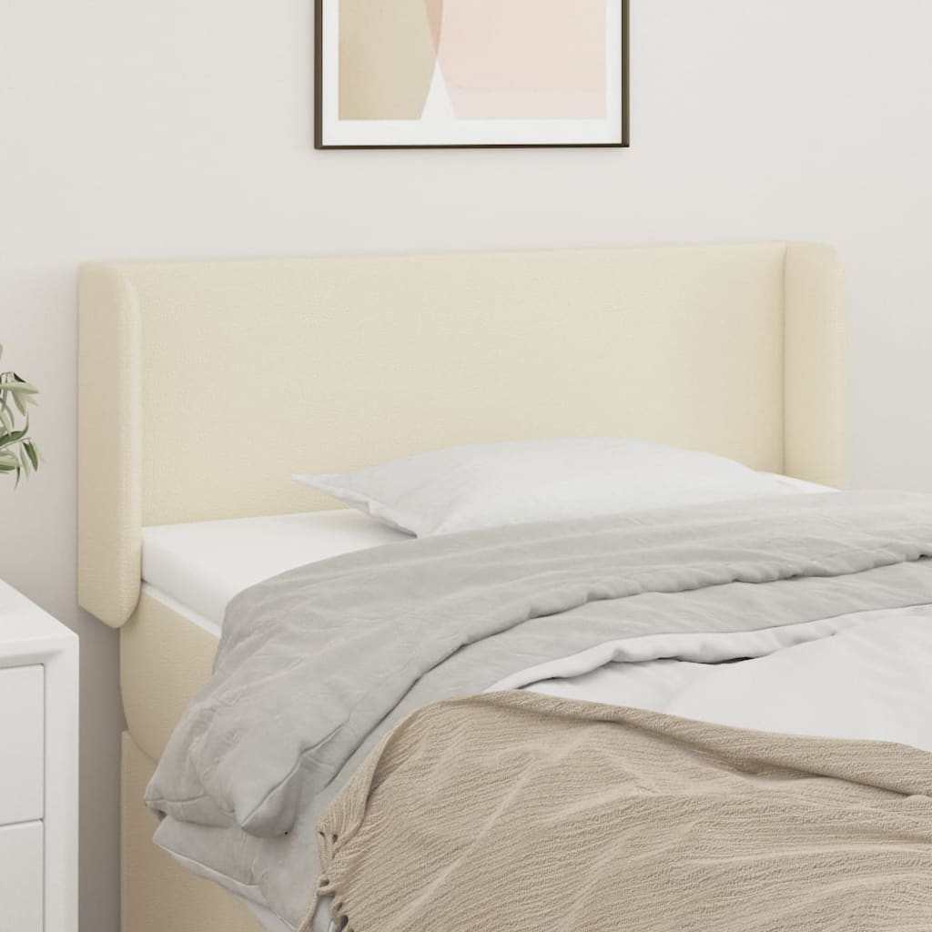 vidaXL Kopfteil mit Ohren Creme 93x16x78/88 cm Kunstleder