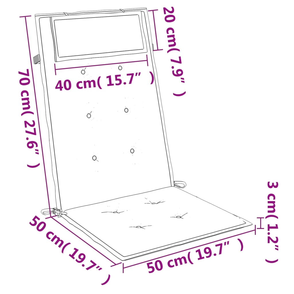 vidaXL Hochlehner-Auflagen 4 Stk. Taupe Oxford-Gewebe