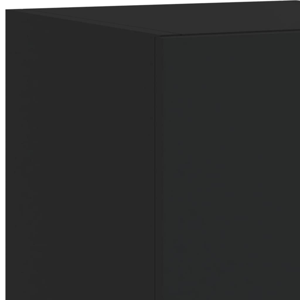 vidaXL TV-Wandschrank mit LED-Leuchten Schwarz 30,5x35x70 cm