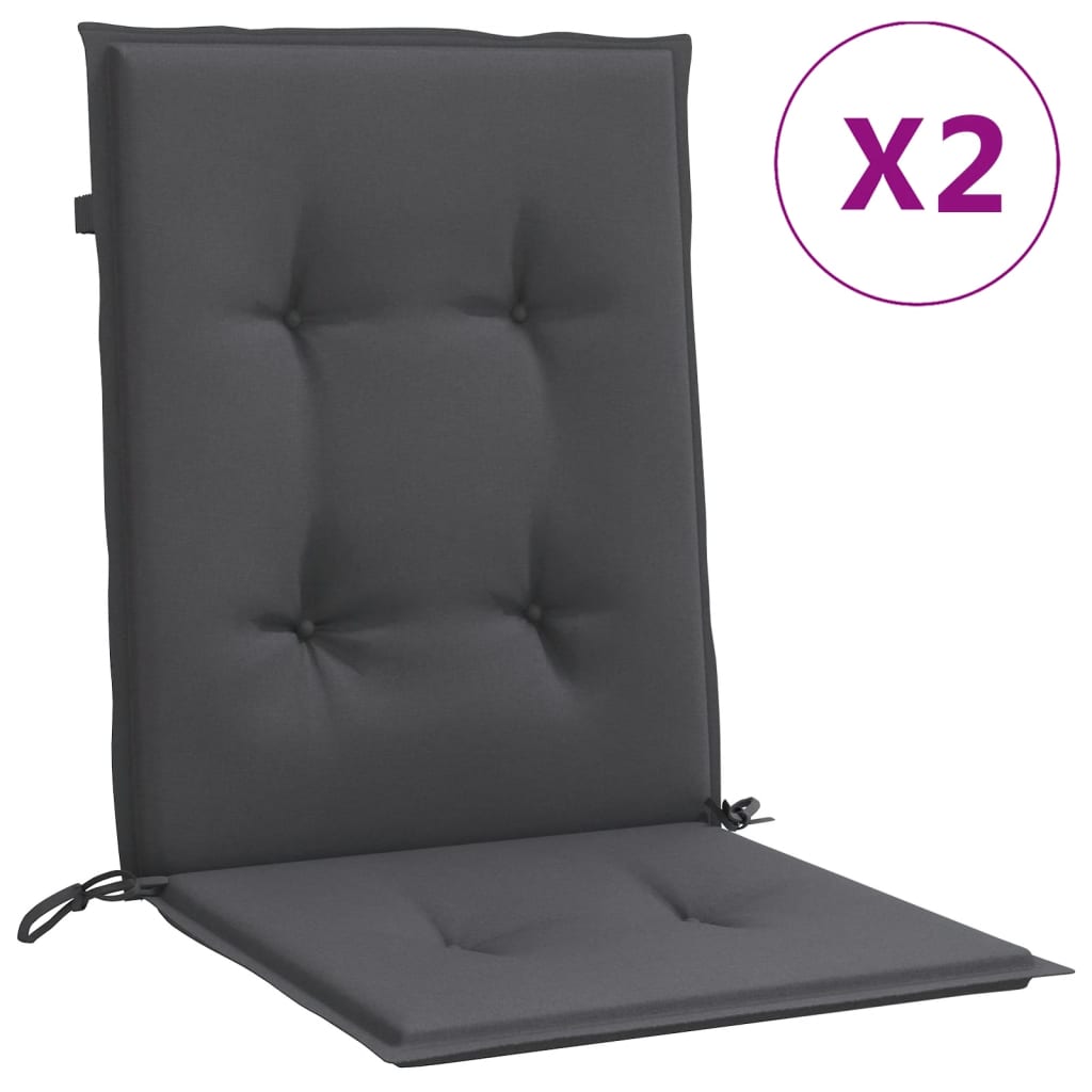 vidaXL Niedriglehner-Auflagen 2 Stk Melange Anthrazit 100x50x4cm Stoff