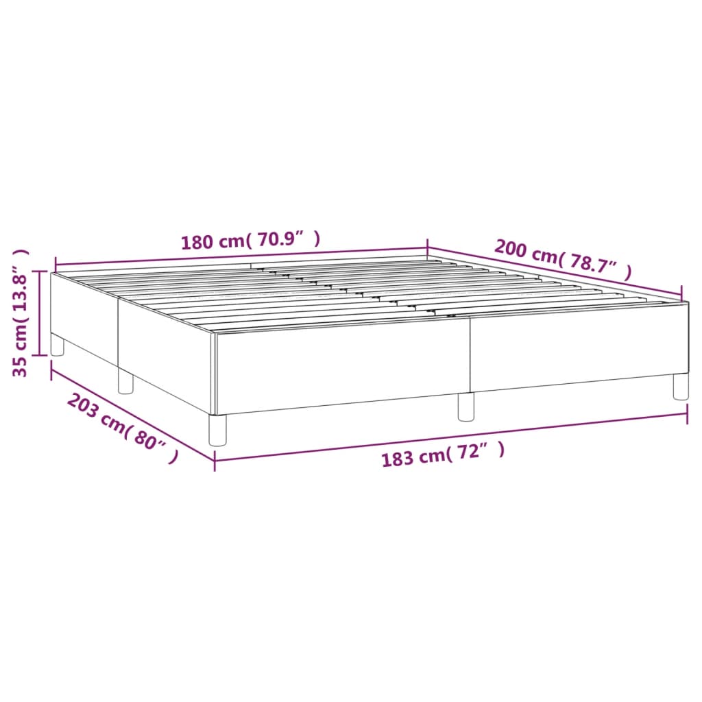 vidaXL Bettgestell Creme 180×200 cm Stoff