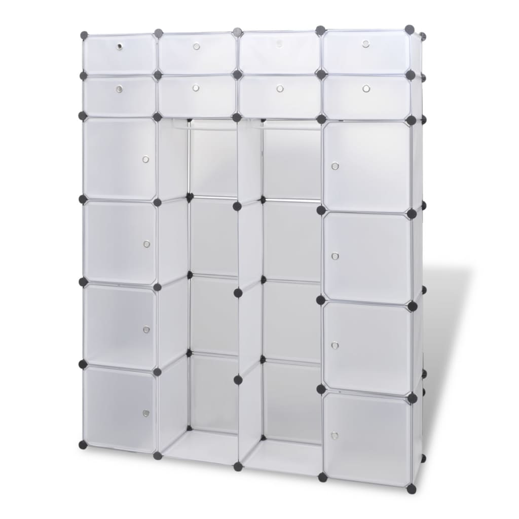 vidaXL Modularer Schrank mit 18 Fächern Weiß 37x146x180,5 cm