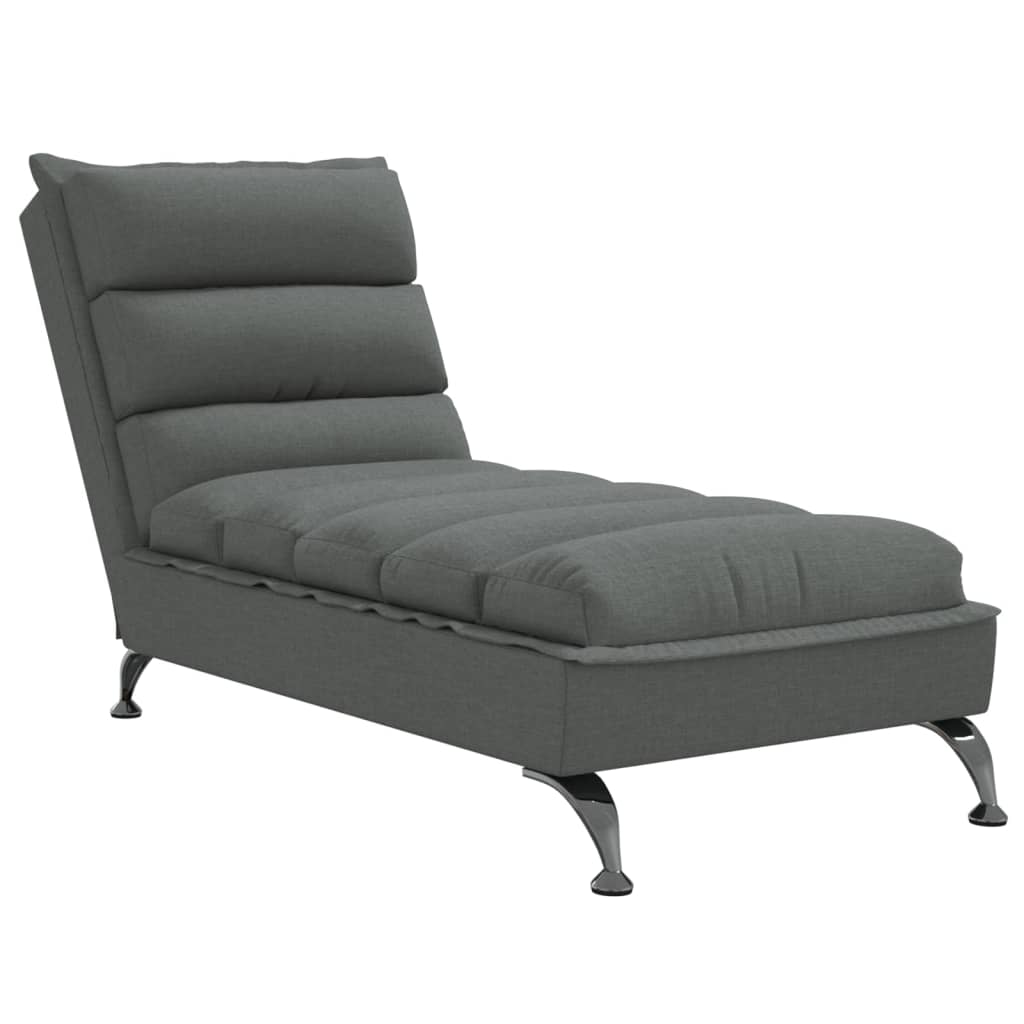 vidaXL Chaiselongue mit Kissen Dunkelgrau Stoff