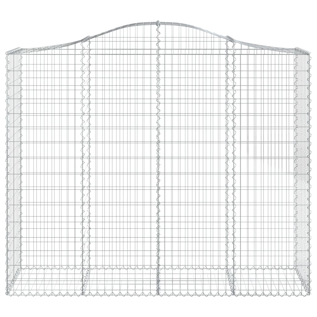 vidaXL Gabione mit Hochbogen 200x50x160/180 cm Verzinktes Eisen