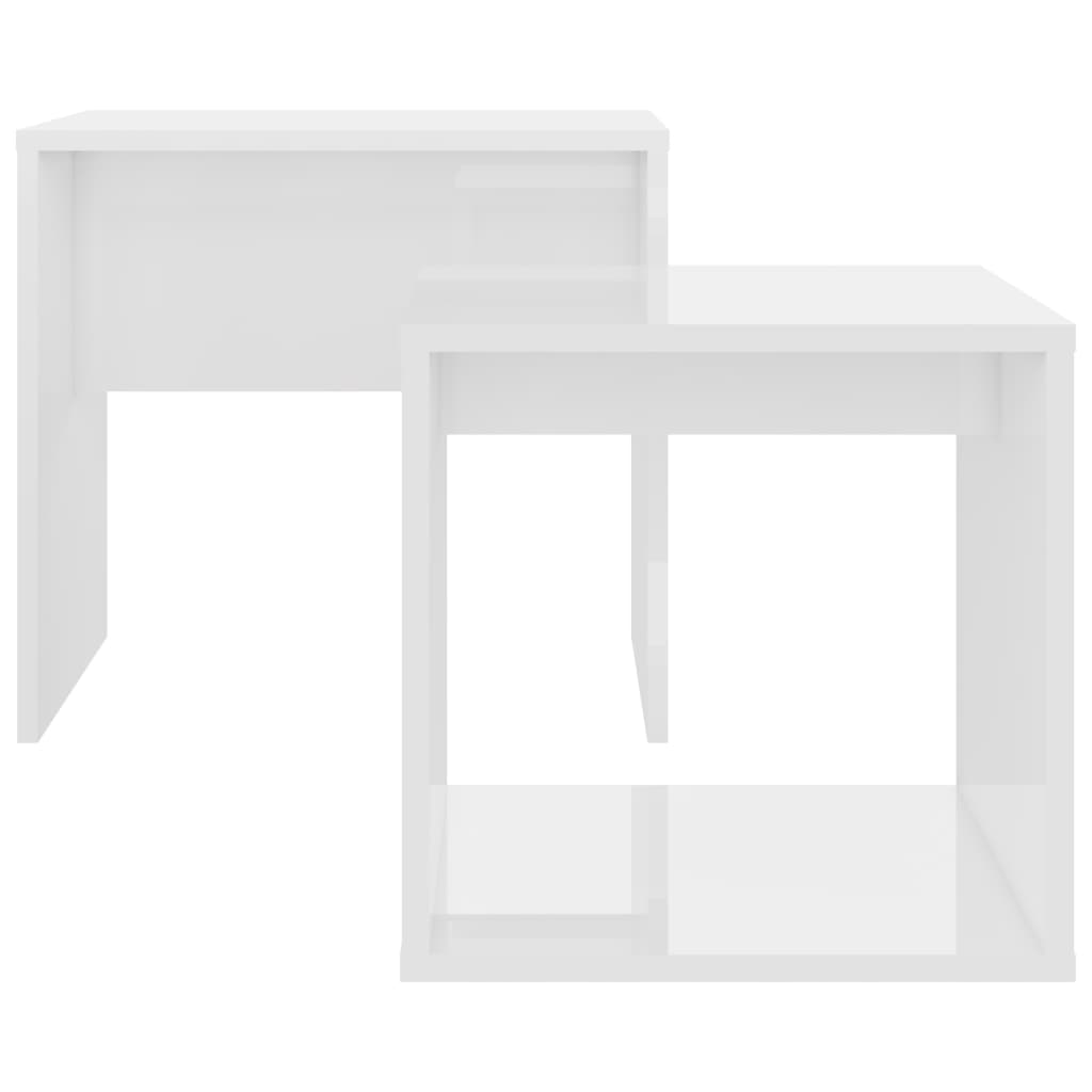vidaXL Couchtisch-Set Hochglanz-Weiß 48x30x45 cm Holzwerkstoff