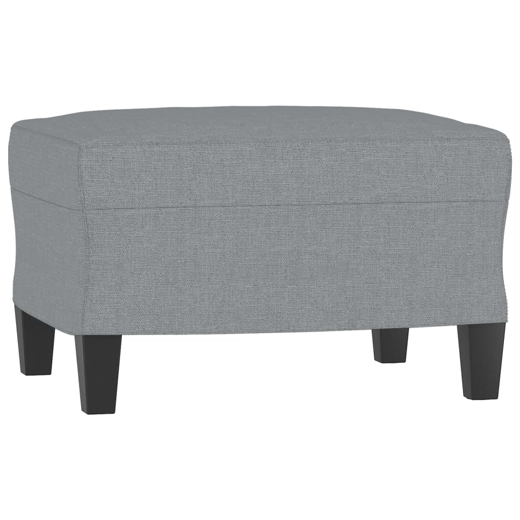 vidaXL 3-Sitzer-Sofa mit Hocker Hellgrau 180 cm Stoff