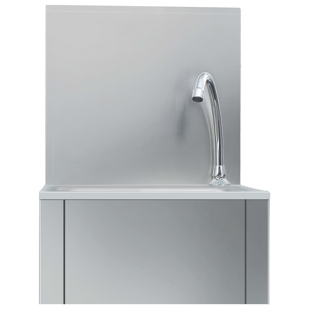 vidaXL Handwaschbecken mit Wasserhahn und Seifenspender Edelstahl