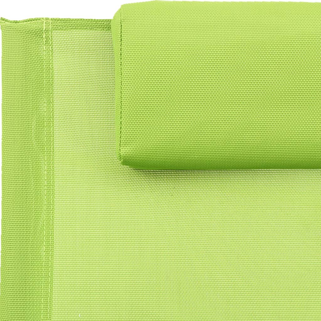 vidaXL Sonnenliege mit Kissen Stahl und Textilene Grün