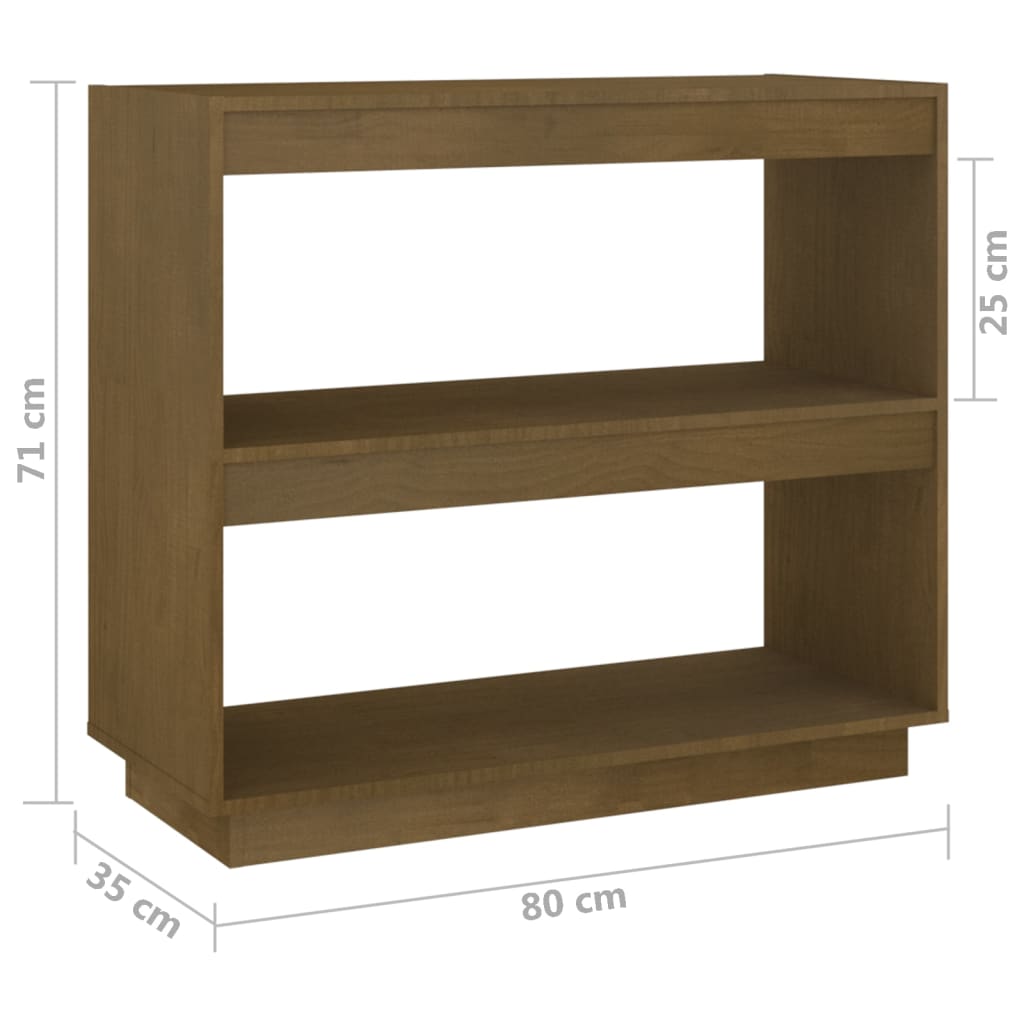 vidaXL Bücherregal Honigbraun 80x35x71 cm Massivholz Kiefer