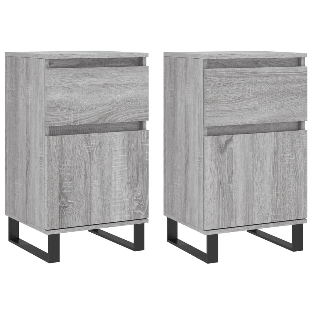 vidaXL Sideboards 2 Stk. Grau Sonoma 40x35x70 cm Holzwerkstoff