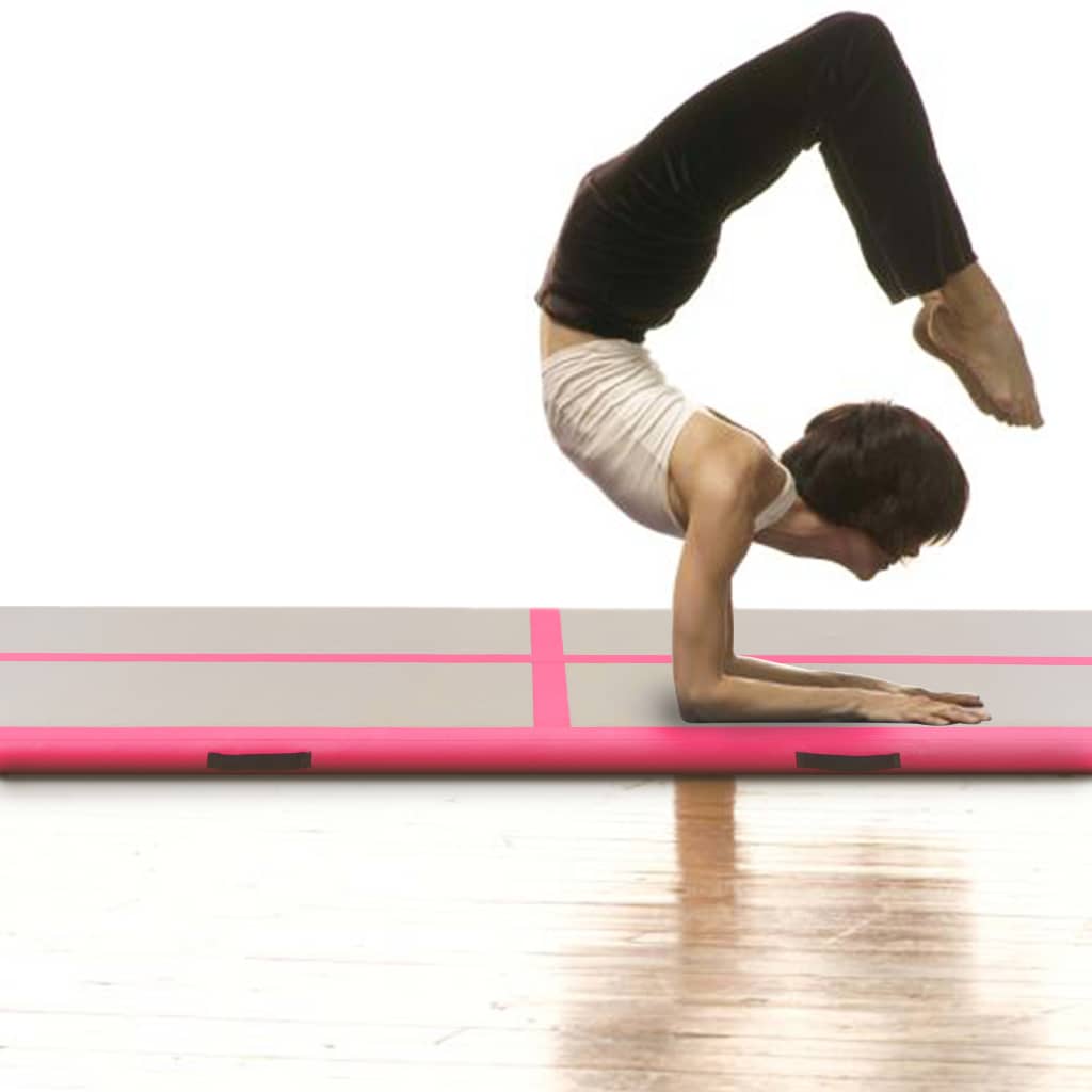 vidaXL Aufblasbare Gymnastikmatte mit Pumpe 500x100x10 cm PVC Rosa