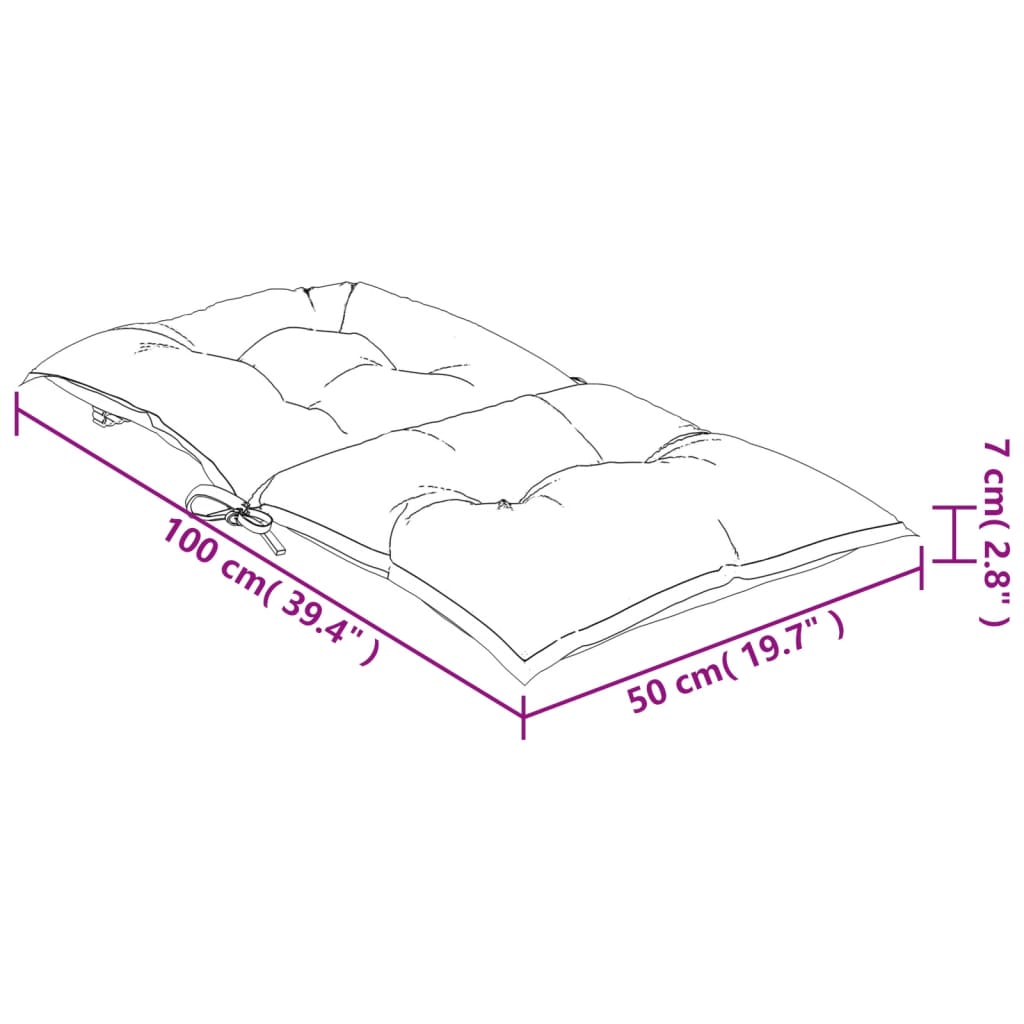 vidaXL Gartenstuhlauflagen für Niedriglehner 4 Stk. 100x50x7 cm Stoff