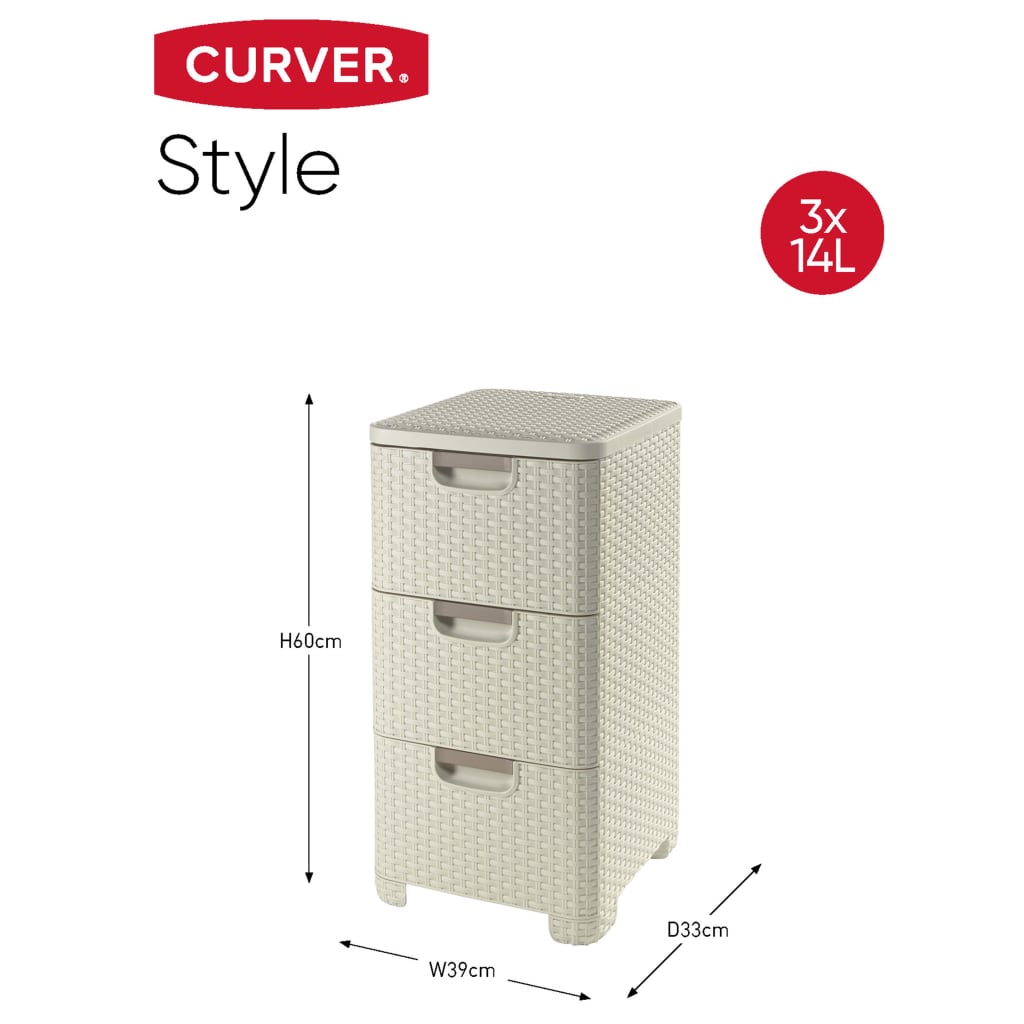 Curver Style Schubladenschrank 42 L Weiß 240645