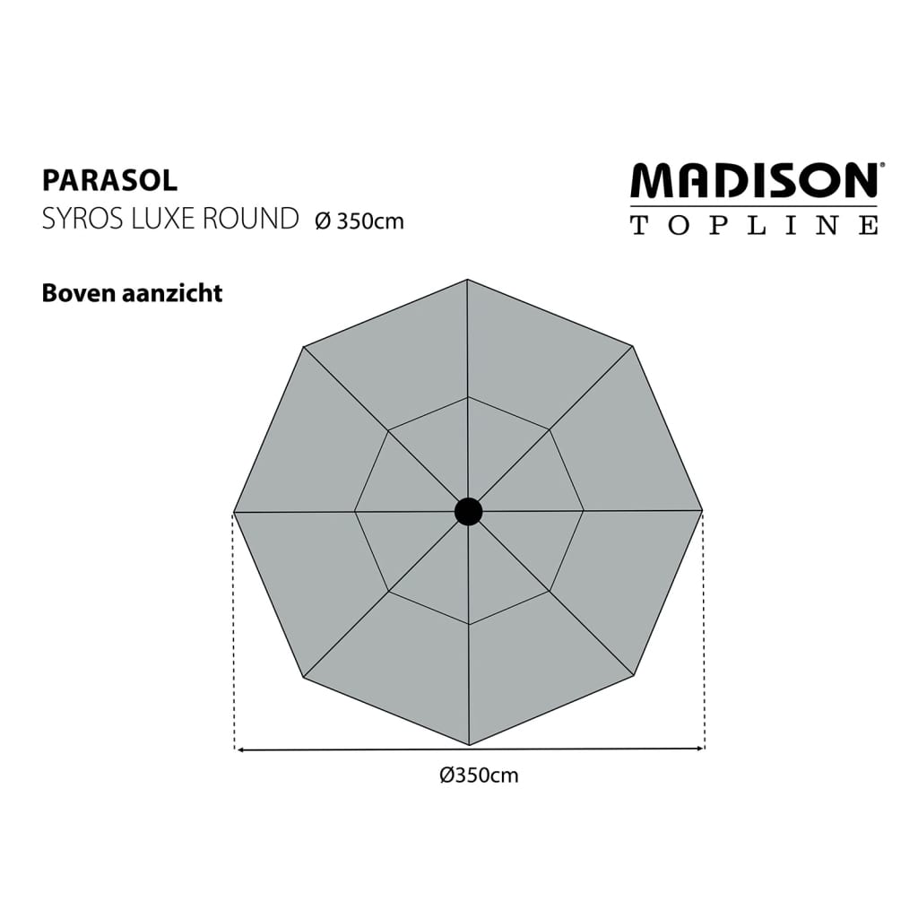 Madison Sonnenschirm Syros Luxe 350 cm Rund Taupe