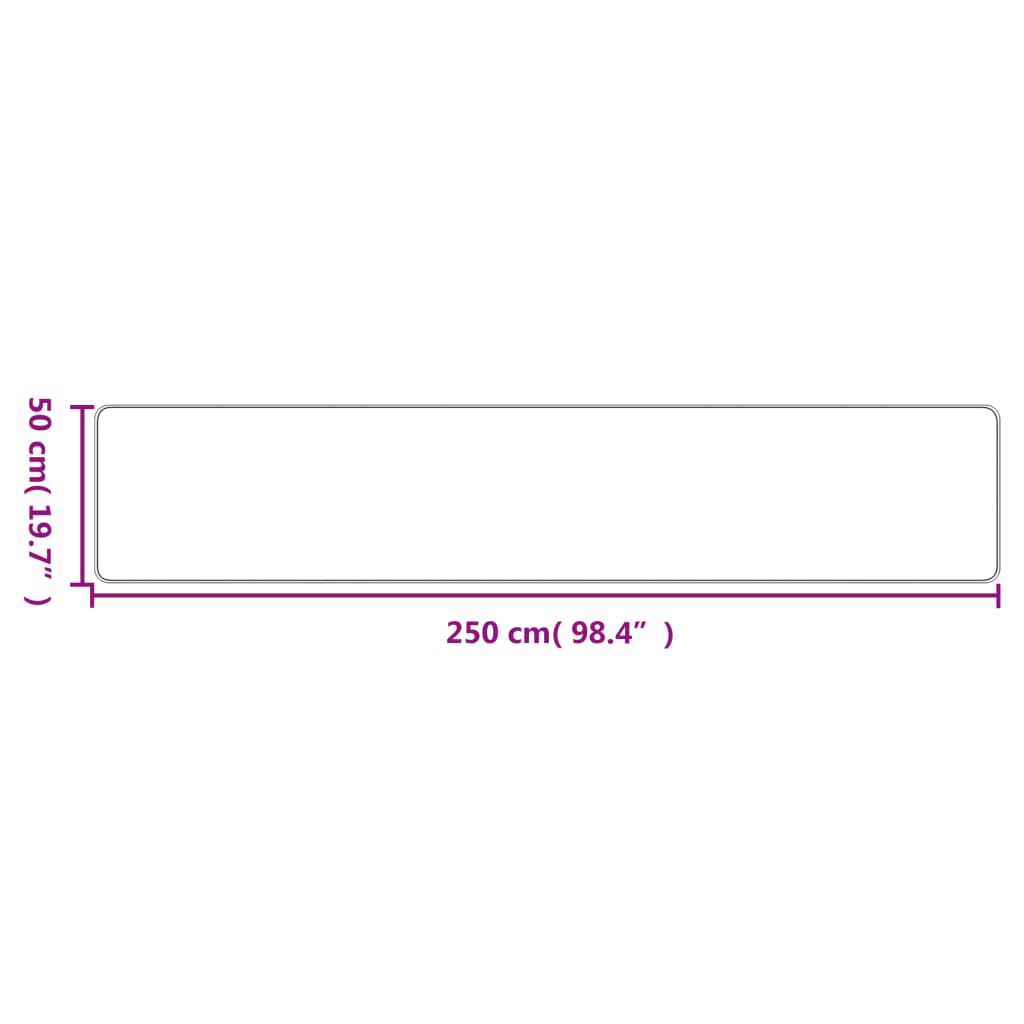 vidaXL Teppichläufer Sisal-Optik Anthrazit 50x250 cm