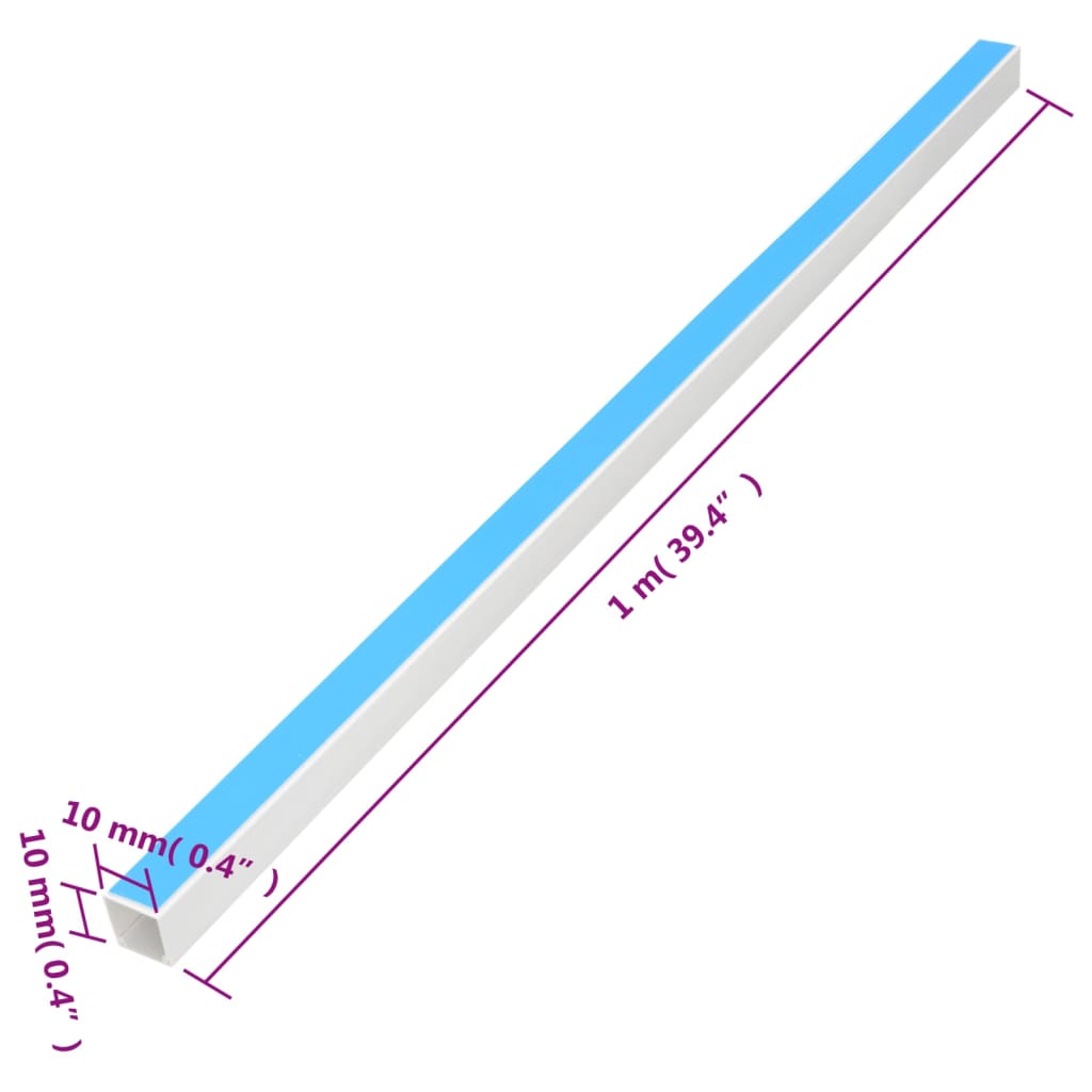 vidaXL Kabelkanäle Selbstklebend 10x10 mm 30 m PVC