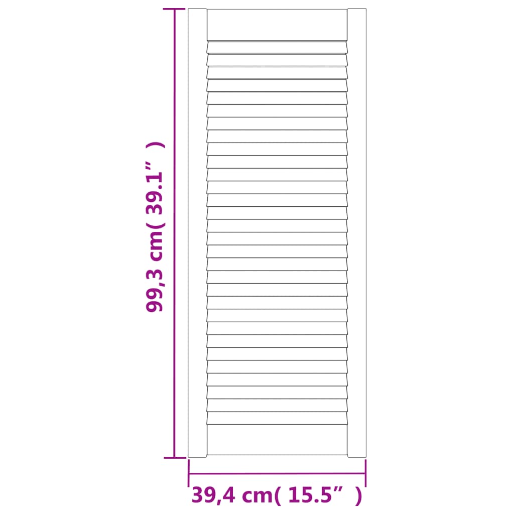 vidaXL Schranktüren Lamellen-Design 2 Stk. 99,3x39,4 cm Massivholz