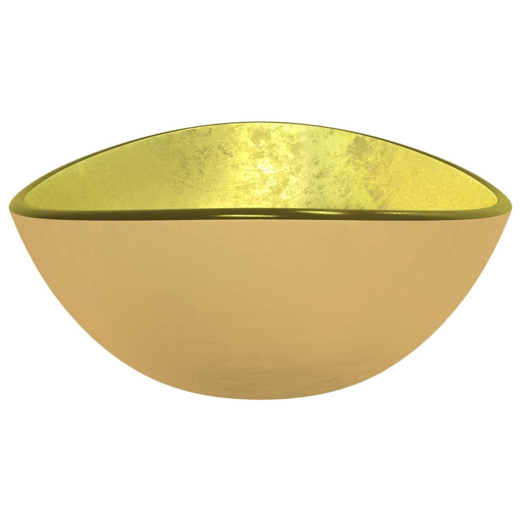 vidaXL Waschbecken Hartglas 54,5x35x15,5 cm Golden