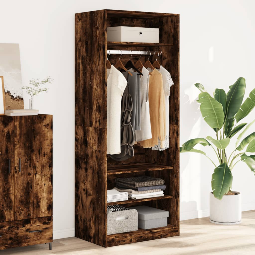 vidaXL Kleiderschrank Räuchereiche 80x50x200 cm Holzwerkstoffs