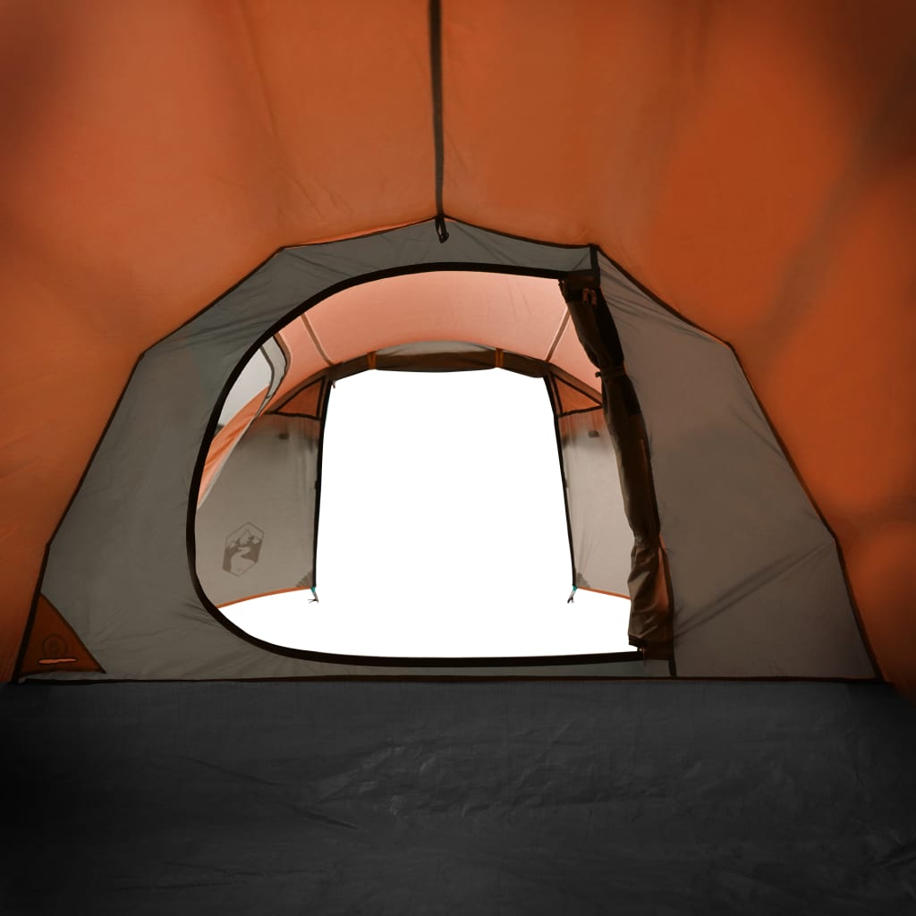 vidaXL Tunnelzelt 2 Personen Grau und Orange Wasserdicht
