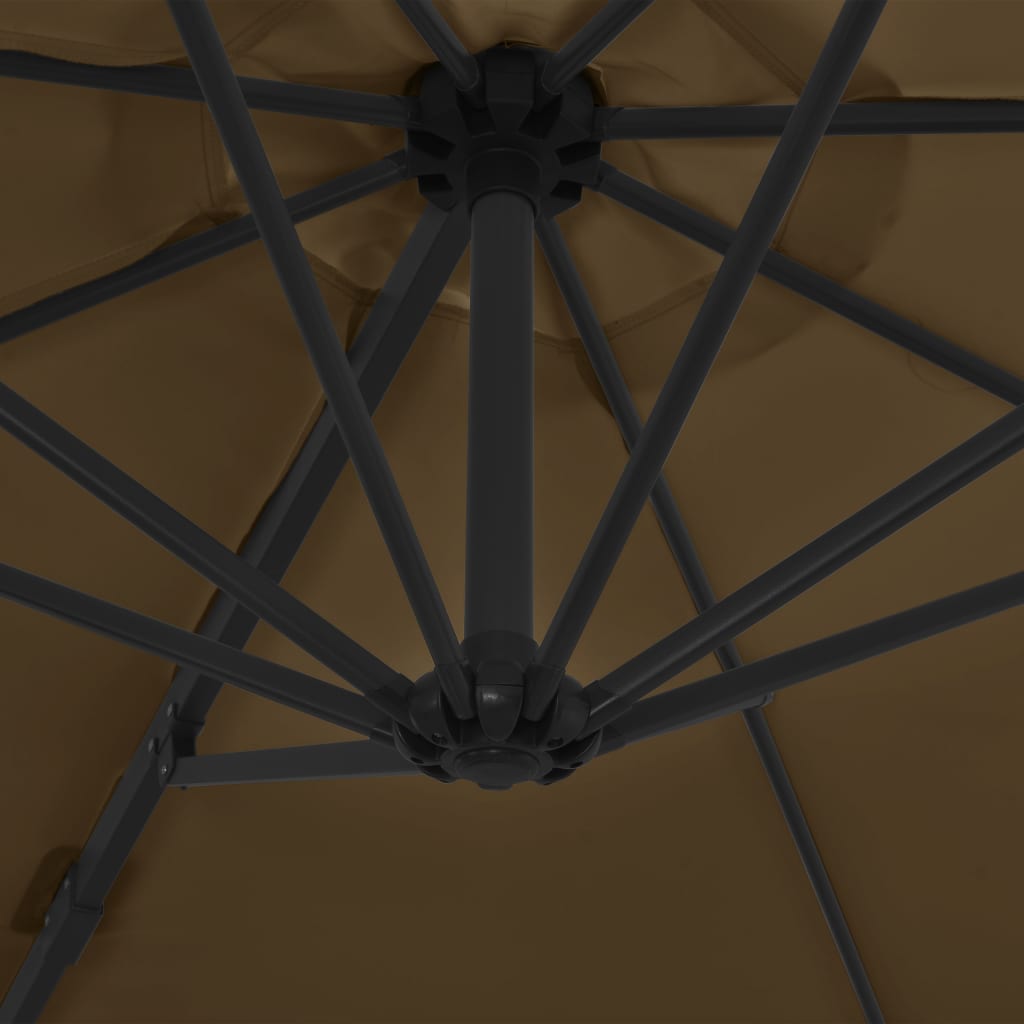 vidaXL Ampelschirm mit Stahlmast Taupe 300 cm