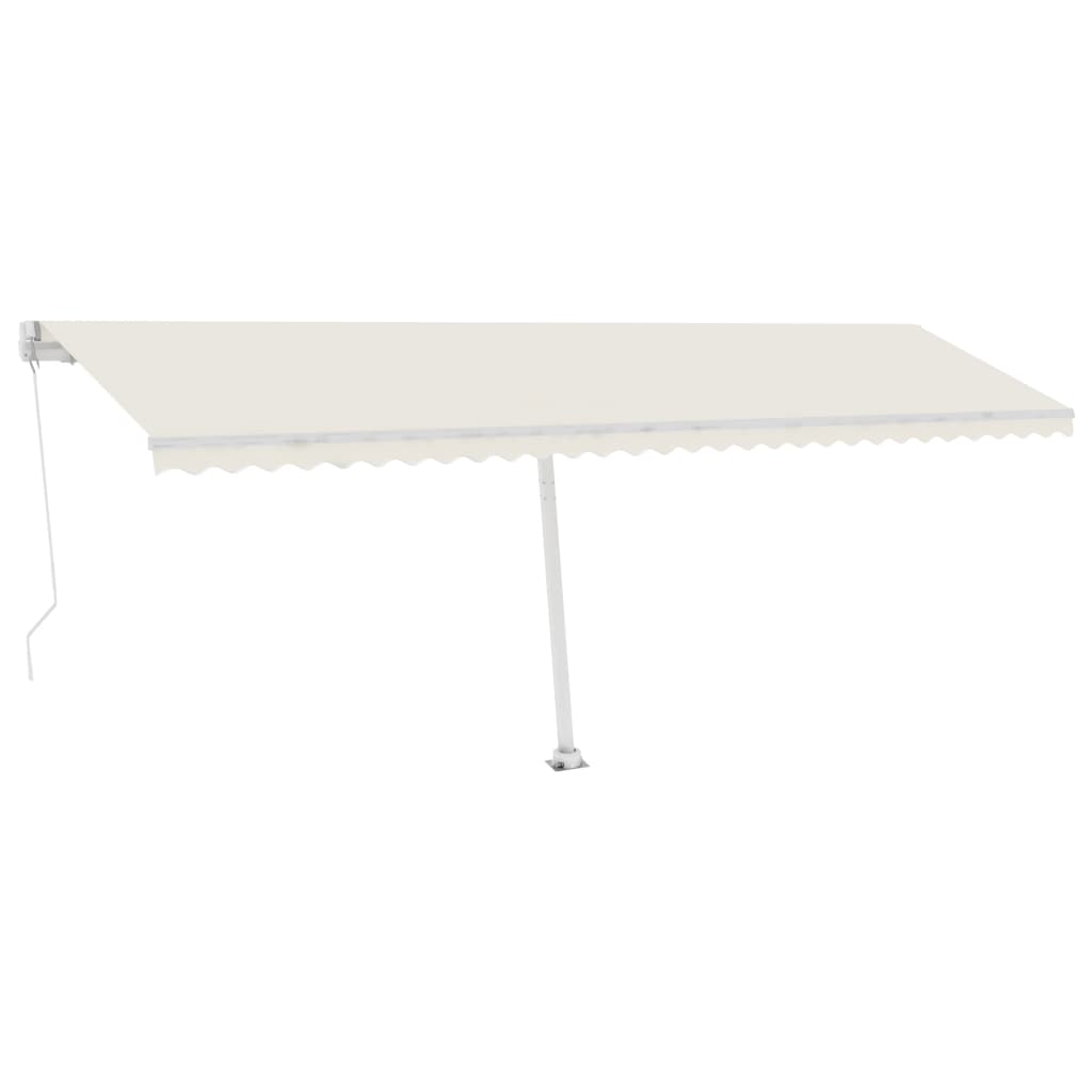 vidaXL Markise Manuell Einziehbar mit LED 600x300 cm Creme