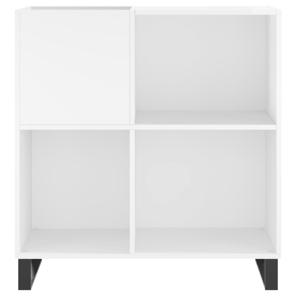 vidaXL Plattenschrank Hochglanz-Weiß 84,5x38x89 cm Holzwerkstoff