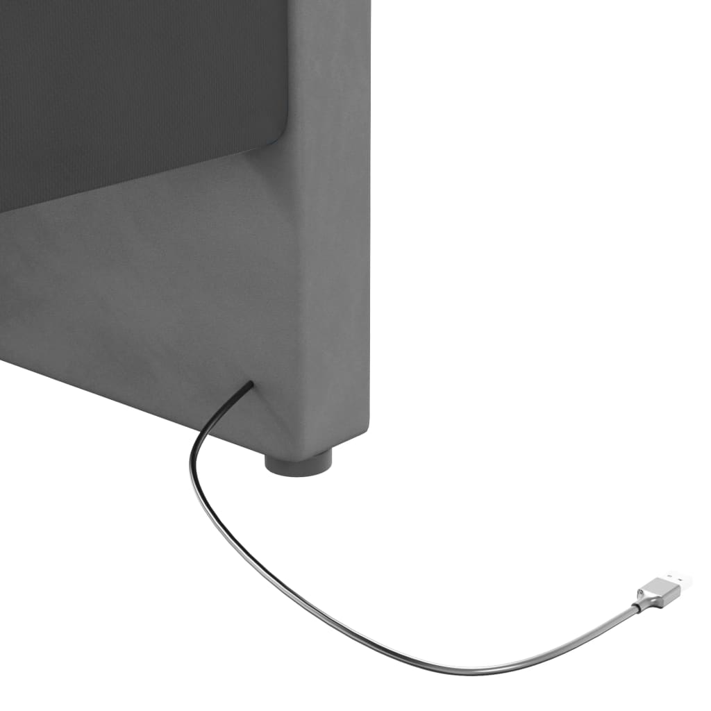vidaXL Tagesbett mit Matratze USB Hellgrau Samt 90x200 cm