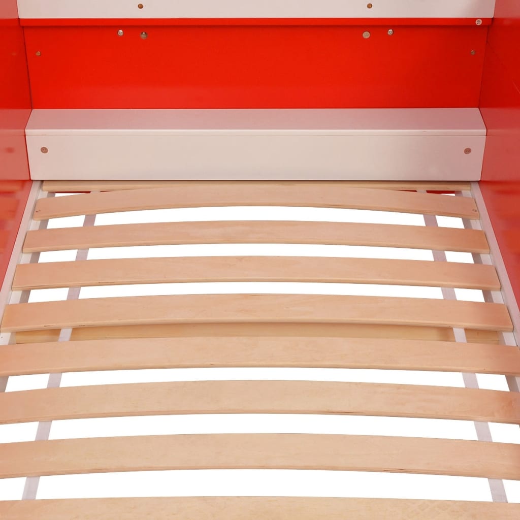 vidaXL Kinderbett mit LED im Feuerwehr-Design 200×90 cm Rot