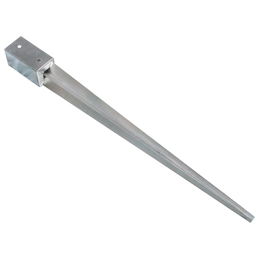 vidaXL Erdspieße 2 Stk. Silbern 7×7×90 cm Verzinkter Stahl