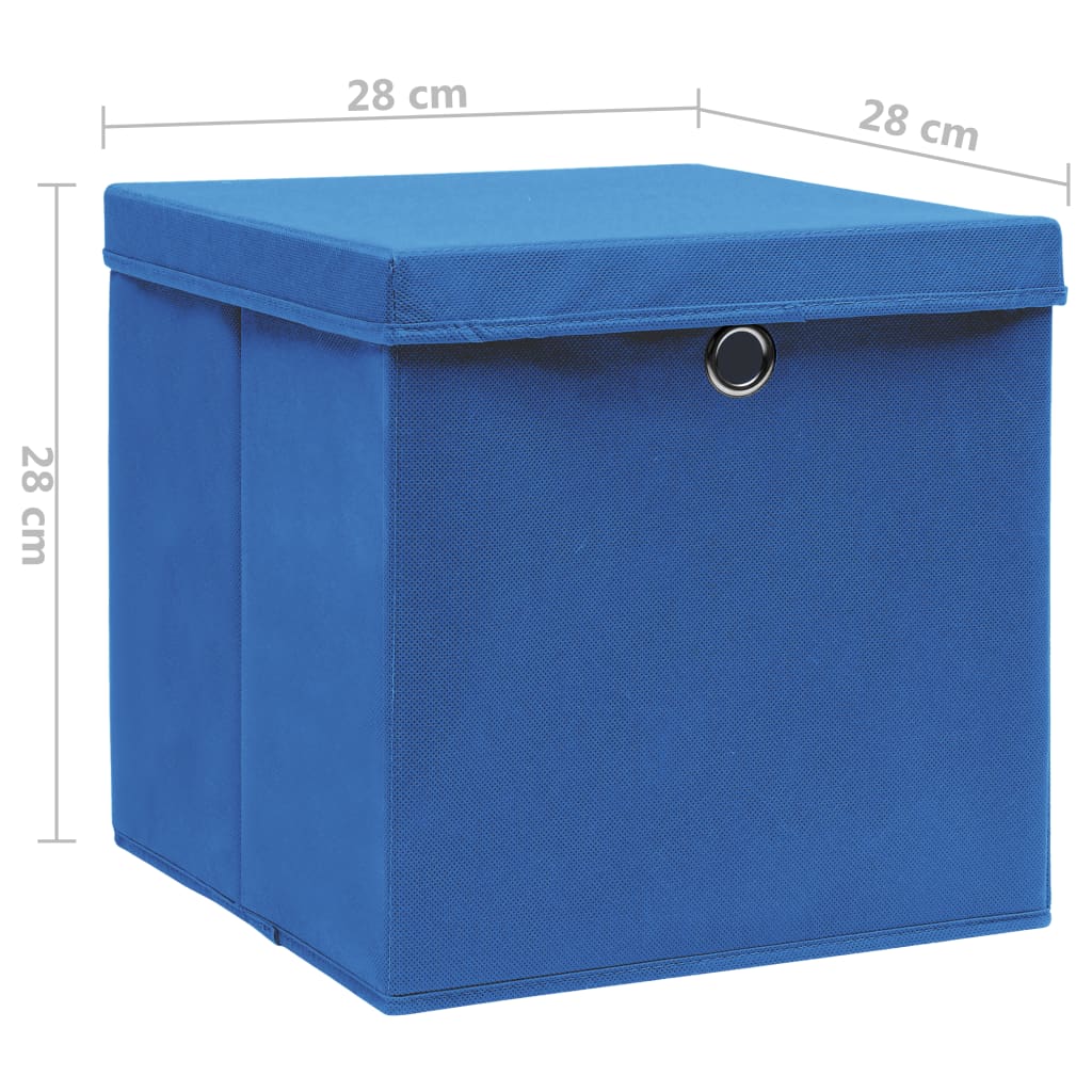 vidaXL Aufbewahrungsboxen mit Deckeln 4 Stk. 28x28x28 cm Blau